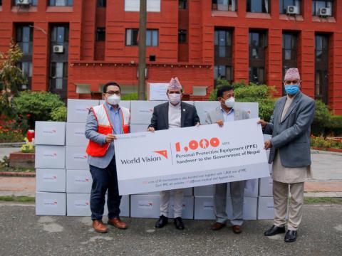 World Vision International Nepal supported 1000 PPE and 120 IR thermometers to the GoN