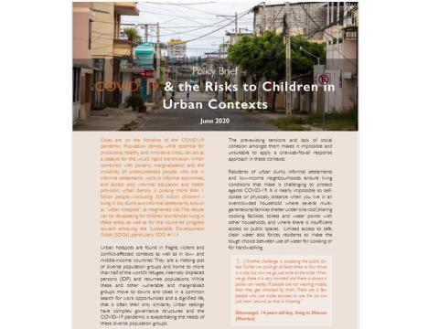 COVID-19 & the Risks to Children in Urban Contexts