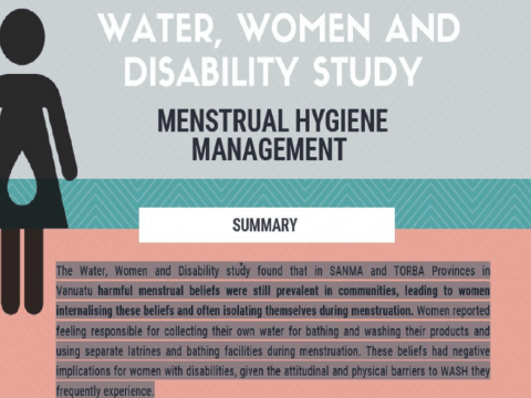 Water, women and disability - menstrual hygiene management