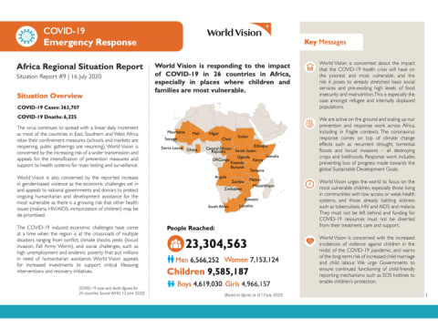 World Vision COVID-19 Africa SitRep #9