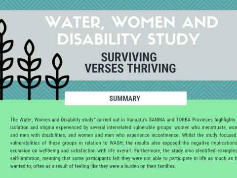 Water, women and disability study - surviving vs thriving