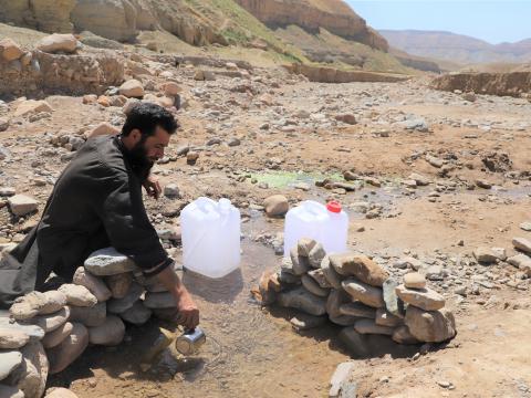 Ghani is fetching water.