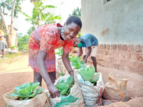 World Vision Uganda Resilience Livelihood kitchen gardens gardening fighting COVID-19 health nutrition boosting immunity vulnerable children families communities sharing hope love Jesus Christ Christians Responsive