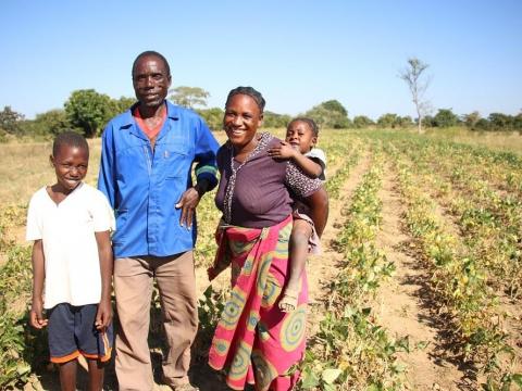 Monday and his family in Zambia learned smart farming techniques