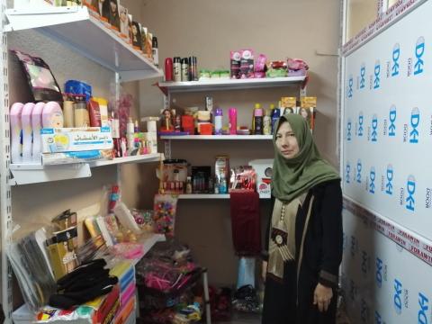 Rafida in her home built in shop