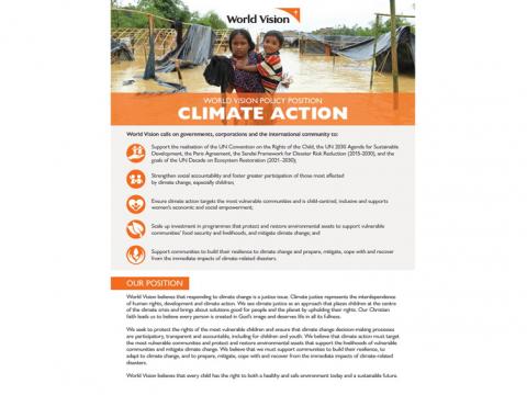 Climate Action: World Vision's Policy Position - Summary