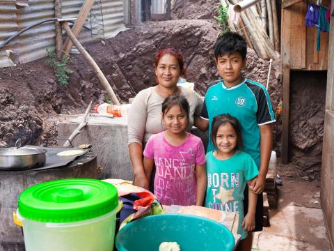 A family in Honduras selling street food