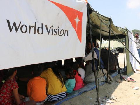 World Vision tent providing for needs of vulnerable people in shrinking humanitarian space