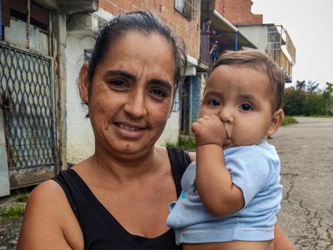 Single mother Johana and her grandson Rosneib in Venezuela