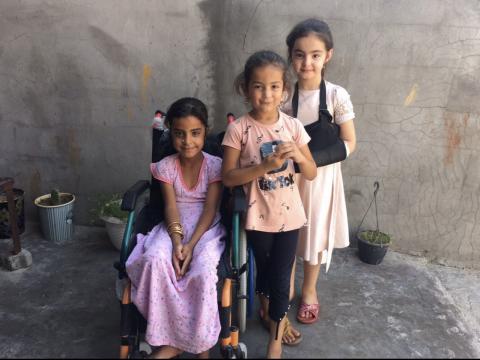Tabarak with her two friends, Tiba and Malak. ©