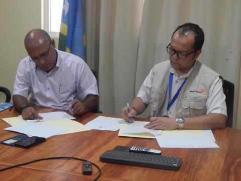 MOU signing by World Vision and Ministry of Fishery