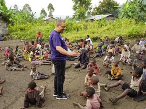 Pastor Jonathan in the Democratic Republic of Congo uses what he learned in preventing Ebola to help protect his community from COVID-19