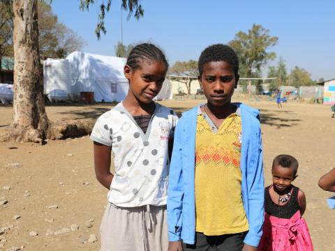 Yonas, 12 years old, was forced to flee due to conflict in Tigray, Ethiopia.