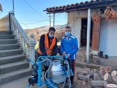 World Vision equipped Astrit with a milking machine