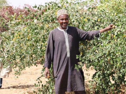 Issaka in his farm