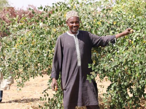 Issaka in his farm