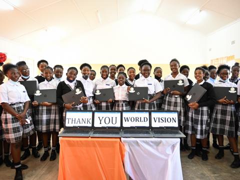 donation of laptops to girls school delights pupils