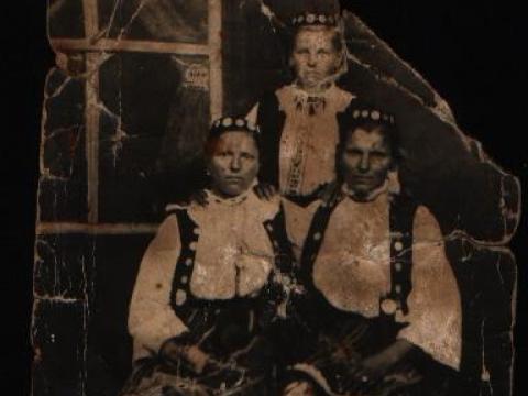 Three women from Eastern Europe at a wedding