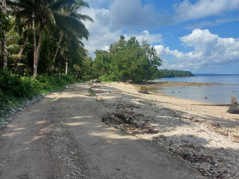 Sea Level rise damage road