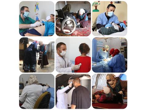 Photo collage containing ECHO Syria's photos