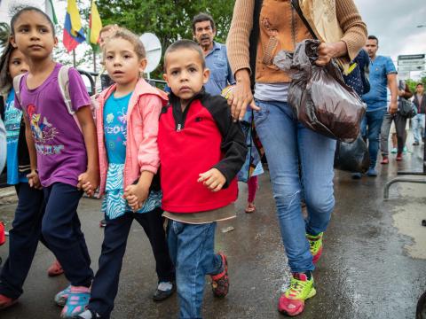 Child refugees fleeing Venezuela