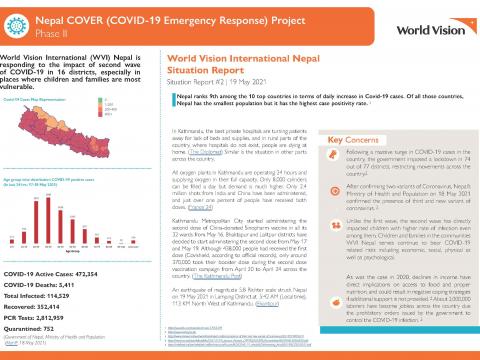 Nepal COVER Project Phase II SitRep 2 (19 May 2021 update)