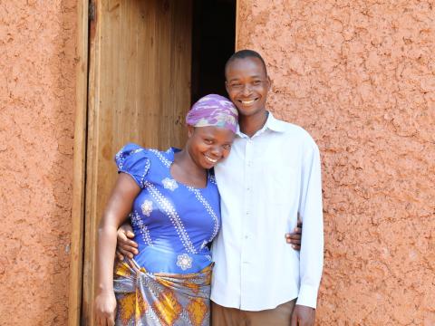 Francine happily poses for a photo with her husband Jackson