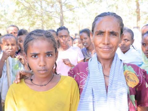 Displaced young girl in Ethiopia