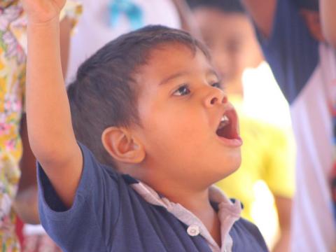 Colombian child speaking up