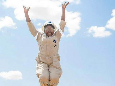 Pauline Lokidor at the Tullow oil production wells.