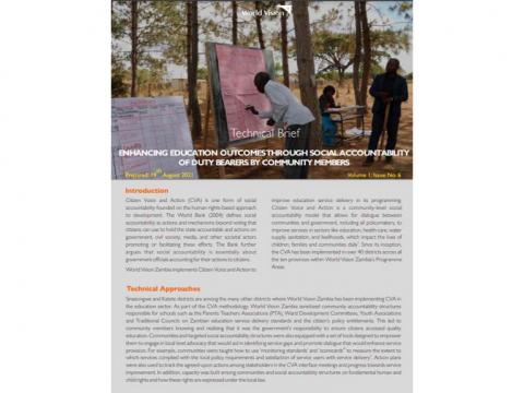 Zambia Citazen's Voice in Action Technical Brief