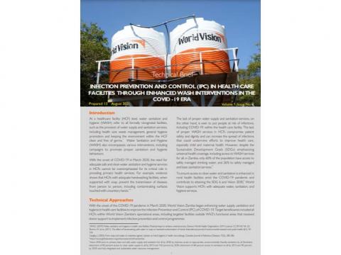 Zambia Water Sanitation and Hygiene Technical Brief