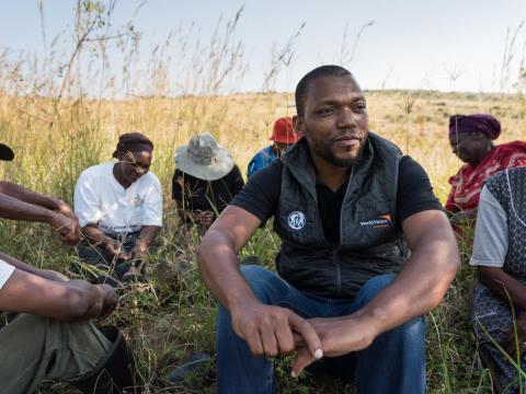 Eswatini World Vision staff member in a field