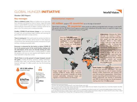 Global Hunger Initiative Oct. 