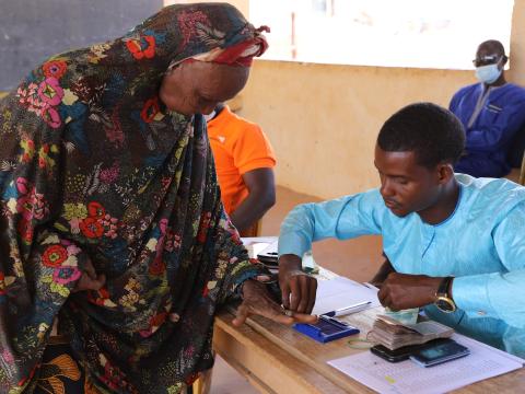 a beneficiary in the process to collect her part of the distribution