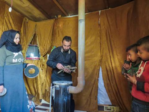 Syrian family heating