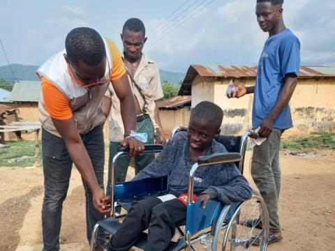 sidorf gets a new wheelchair 