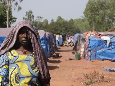 woman in refugee camp in Africa