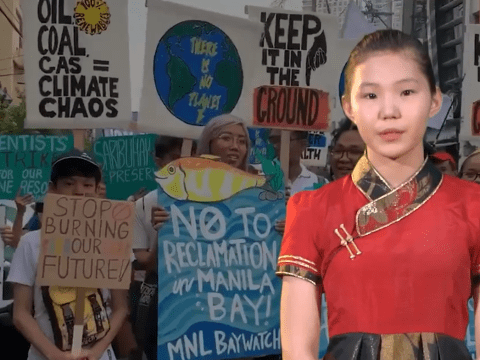 Nomu backed by images of climate marches