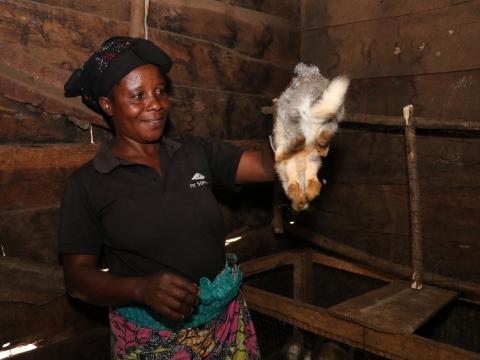 Rebecca, the happy rabbit breeder