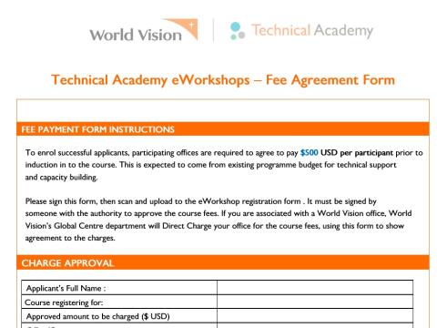 Technical Academy Fee Agreement