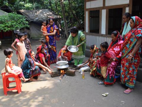 Women cooking food