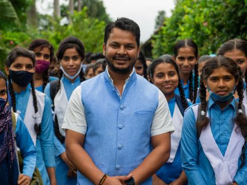 Neeraj with his village 