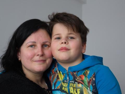 Julia and her son David fled Ukraine to Romania.