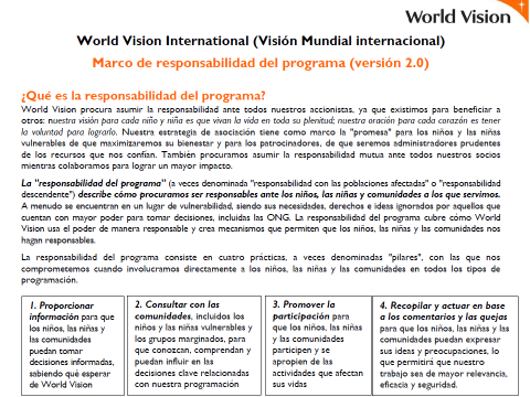 Programme Accountability Framework (Spanish)