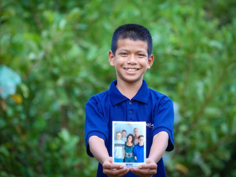 Panha is 12 years old and chose his sponsor.