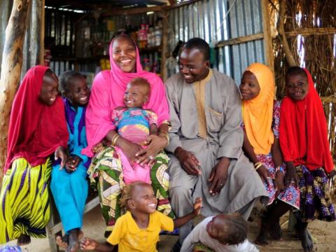 Fati and her husband and their children