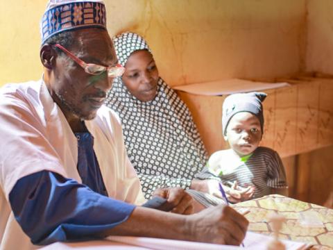 Nurse Elhadji Abou Harouna advises the husbands schools in Maradi Niger