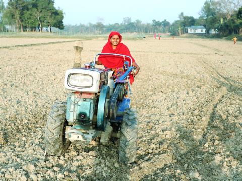 Empowered woman Bangladesh tractor 