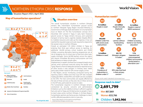 Northern Ethiopia Crisis Response Situation Report- April 2022